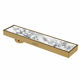 Marble Insert Shower Drain Channel - Yellow Gold (32 x 4 Inches) - LIPKA - Lipka Home