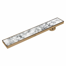 Marble Insert Shower Drain Channel - Yellow Gold (40 x 5 Inches) - LIPKA - Lipka Home