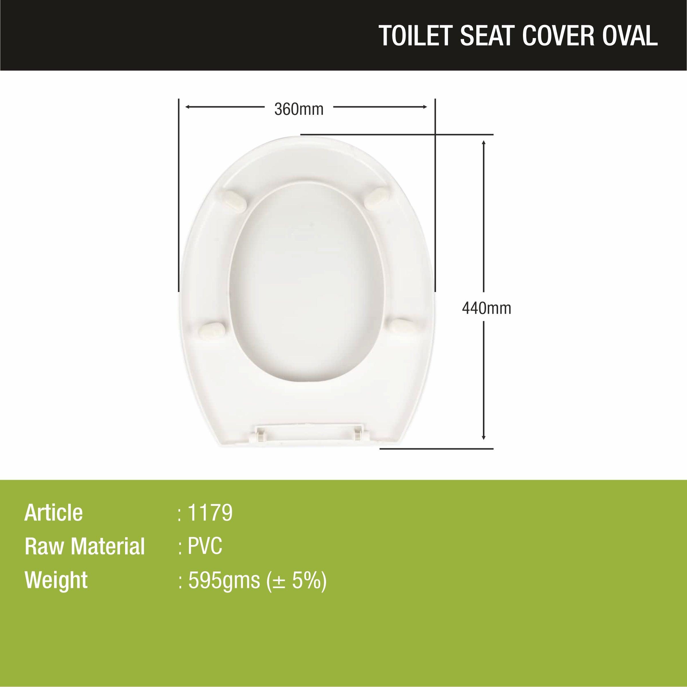 Oval Toilet Seat Cover PVC sizes and dimensions