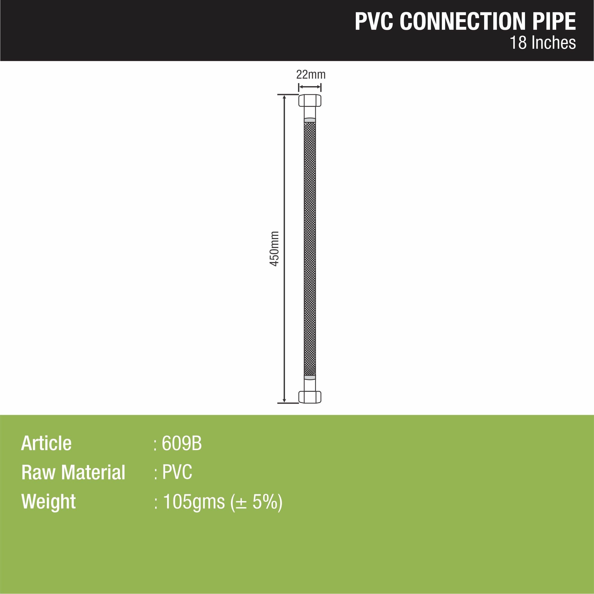 Connection Pipe PVC (18 Inches) (Pack of 2) sizes and dimensions
