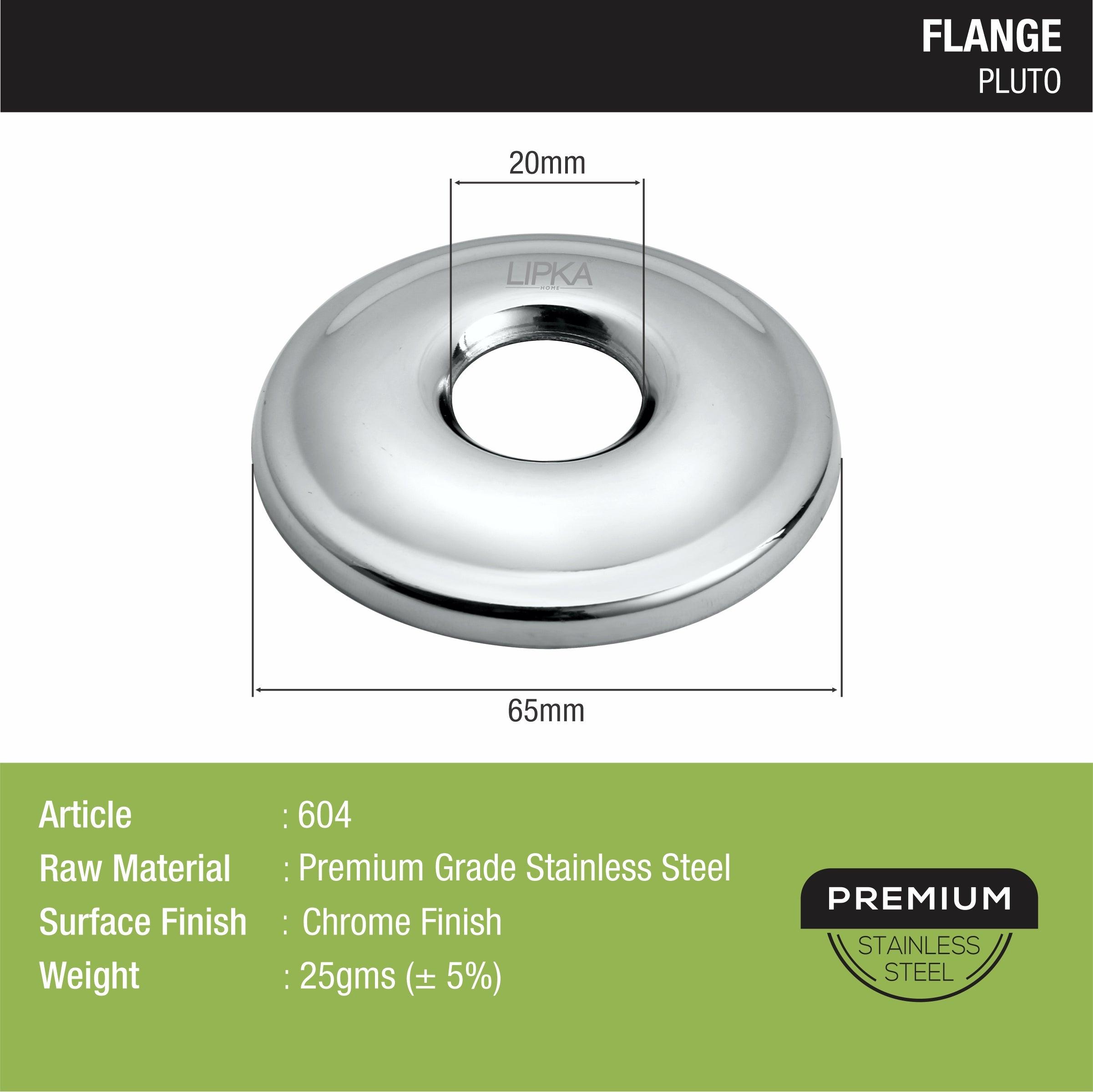 Pluto Flange sizes and dimensions