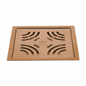 Purple Exclusive Square Flat Cut Floor Drain in Antique Copper PVD Coating (6 x 6 Inches) - LIPKA - Lipka Home