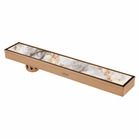 Tile Insert Shower Drain Channel - Antique Copper (24 x 3 Inches) - LIPKA - Lipka Home