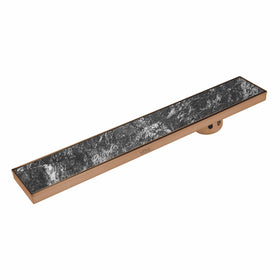 Tile Insert Shower Drain Channel - Antique Copper (36 x 4 Inches) - LIPKA - Lipka Home