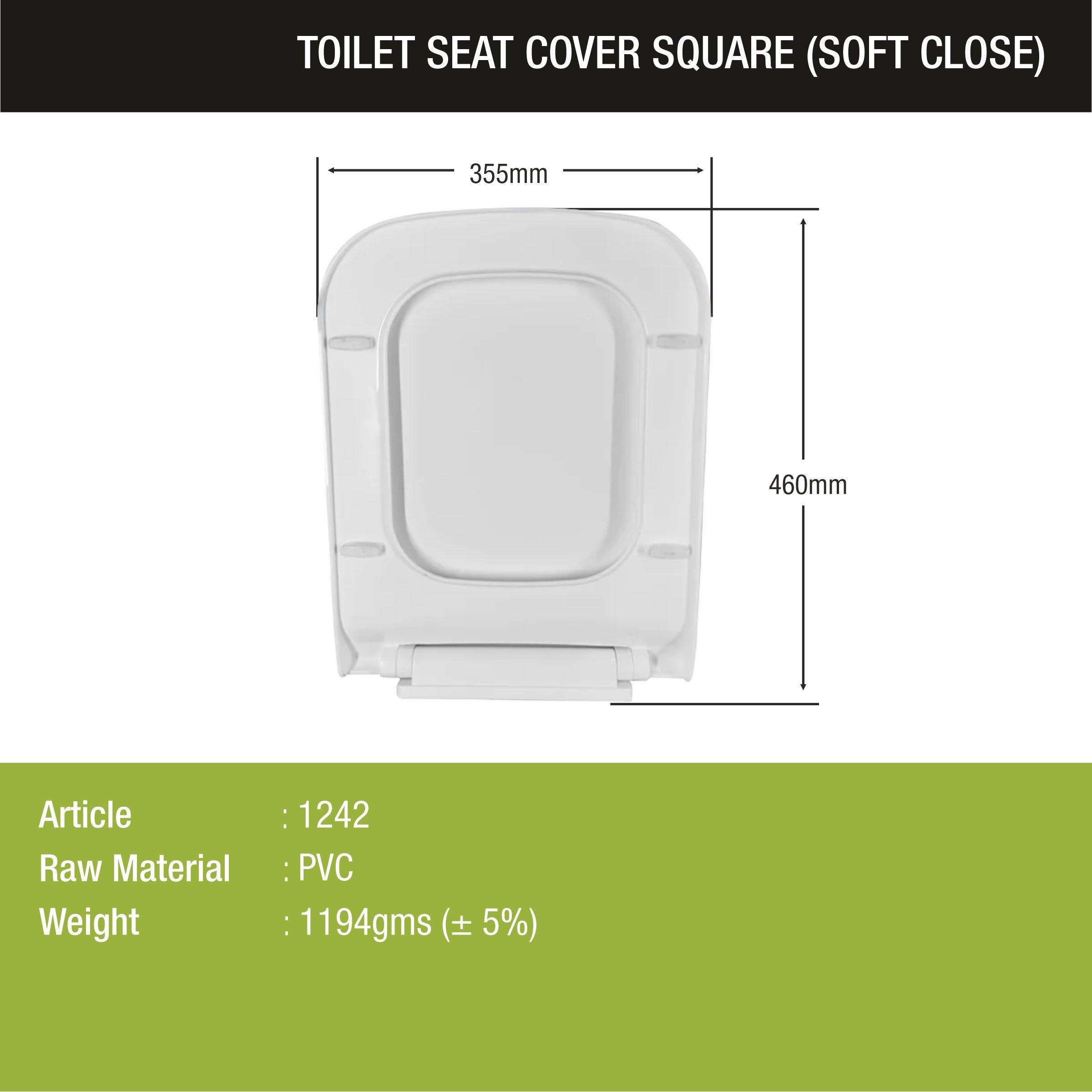 Toilet Seat Cover PVC (Square) sizes and dimensions