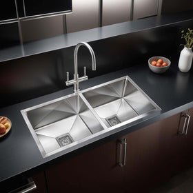 Handmade Double Bowl 304-Grade Kitchen Sink (37 x 18 x 10 Inches) - LIPKA - Lipka Home