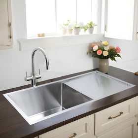Handmade Single Bowl with Drainboard Kitchen Sink (45 x 20 x 10 Inches) - LIPKA - Lipka Home