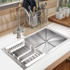 Handmade Single Bowl 304-Grade Kitchen Sink (24 x 18 x 10 Inches) - LIPKA - Lipka Home