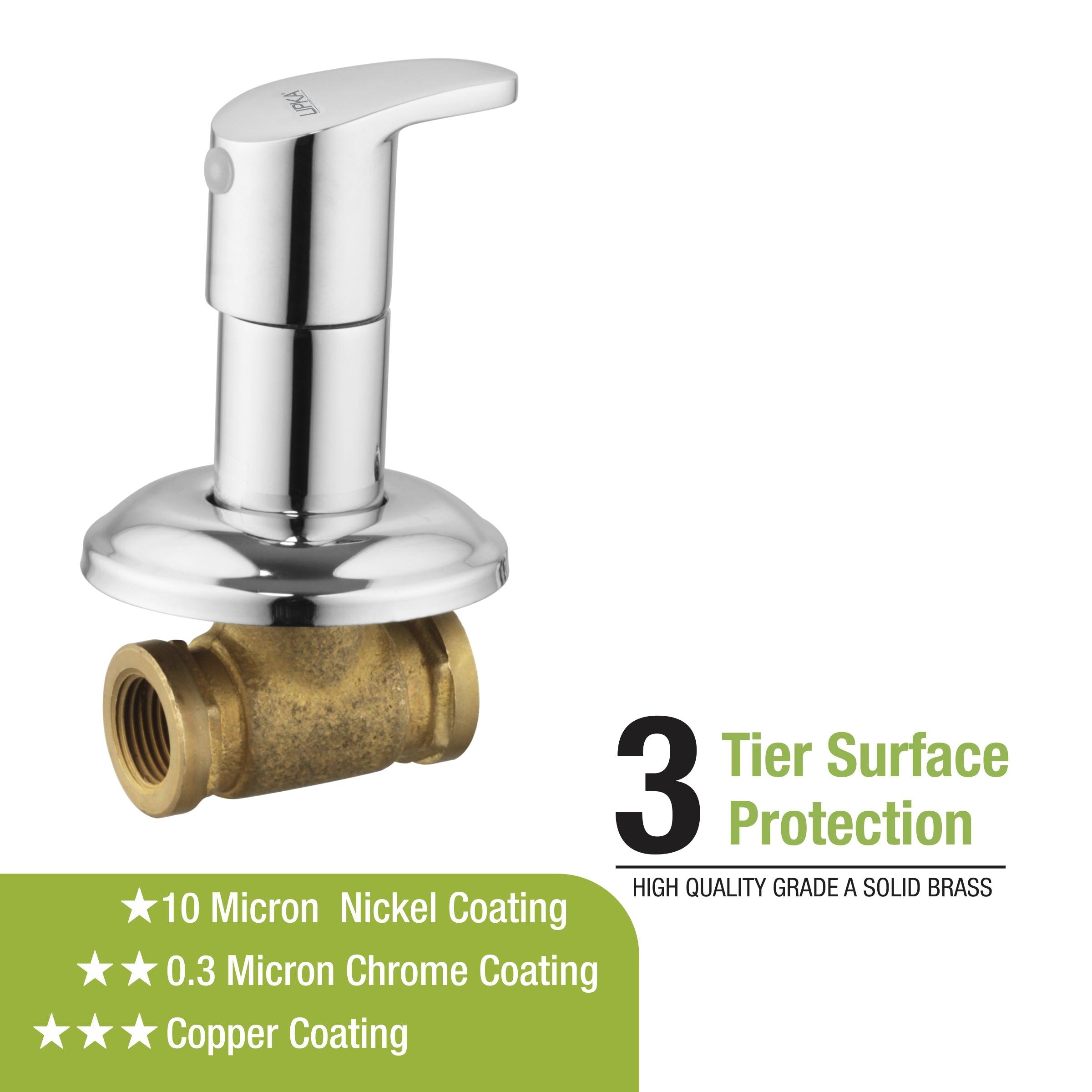 Apple Concealed Stop Valve 15mm Brass Faucet 3 tier surface protection