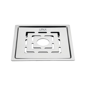 Charlie Deluxe Square Flat Cut Floor Drain (5 x 5 Inches) with Hole - LIPKA - Lipka Home