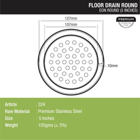 EON Round Floor Drain (5 Inches) - LIPKA - Lipka Home