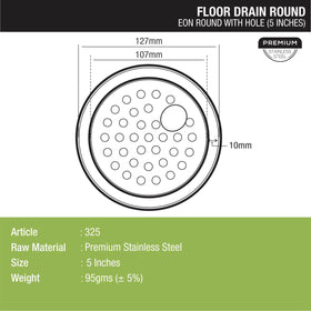 EON Round Floor Drain with Hole (5 inches) - LIPKA - Lipka Home