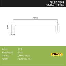 Brass Grab Bar (16 Inches) - LIPKA - Lipka Home