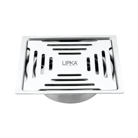 Green Exclusive Square Flat Cut Floor Drain (6 x 6 Inches) with Cockroach Trap - LIPKA - Lipka Home