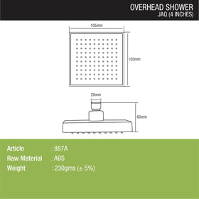 Jaq Overhead Shower (4 x 4 Inches) - LIPKA - Lipka Home