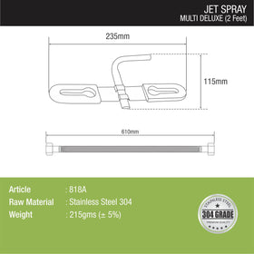 Multi Deluxe Jet Spray with 304-Grade SS Holder & 2 Feet Hose - LIPKA - Lipka Home