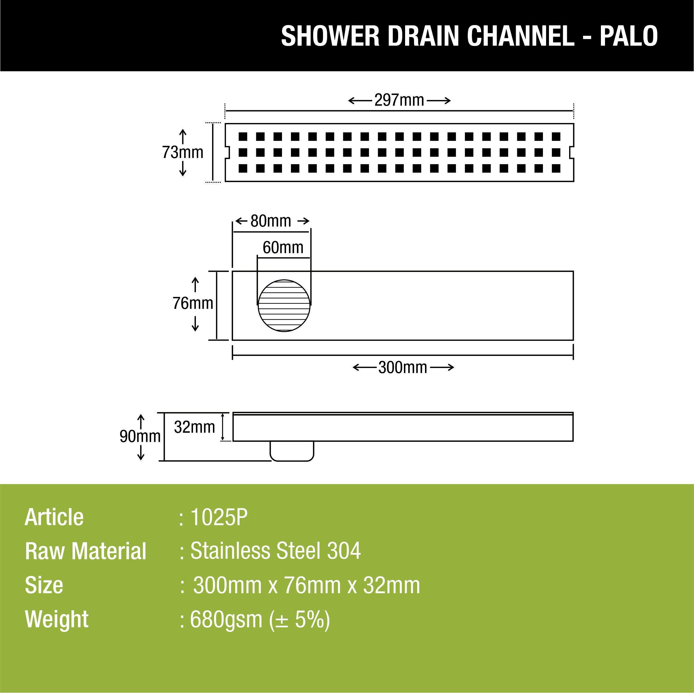 Palo Shower Drain Channel (12 x 3 Inches) - LIPKA - Lipka Home