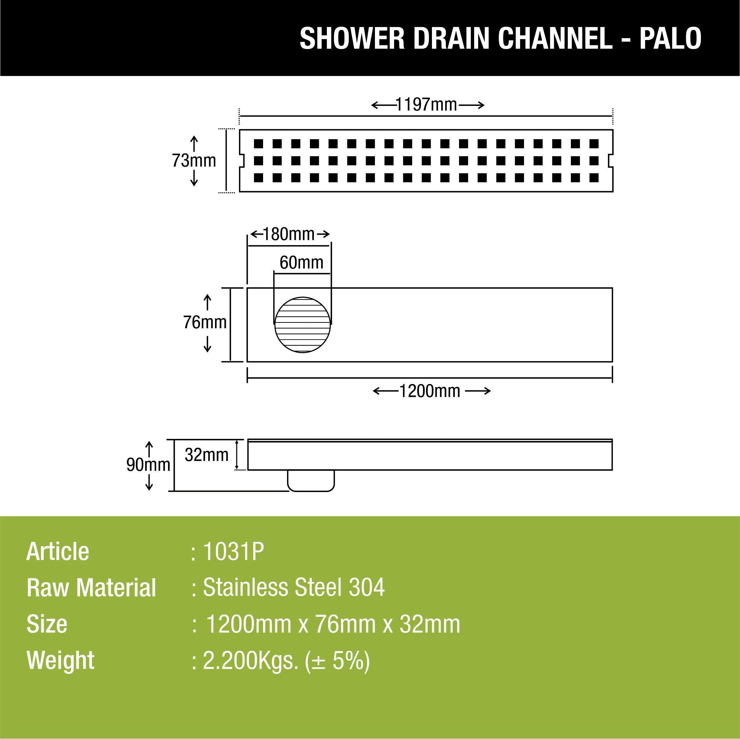 Palo Shower Drain Channel (48 x 3 Inches) - LIPKA - Lipka Home