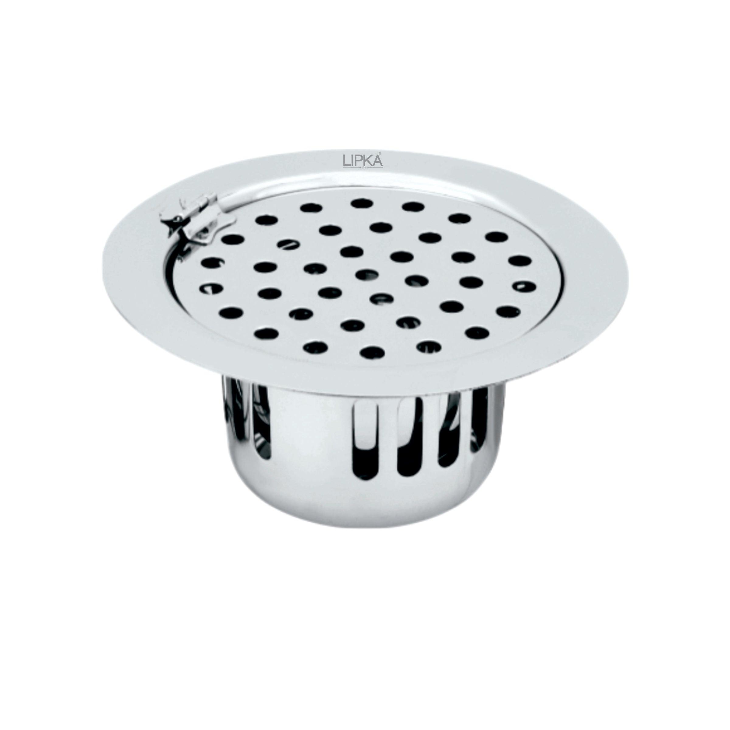 Round Flat Cut Floor Drain (5.5 inches) with Hinge & Cockroach Trap
