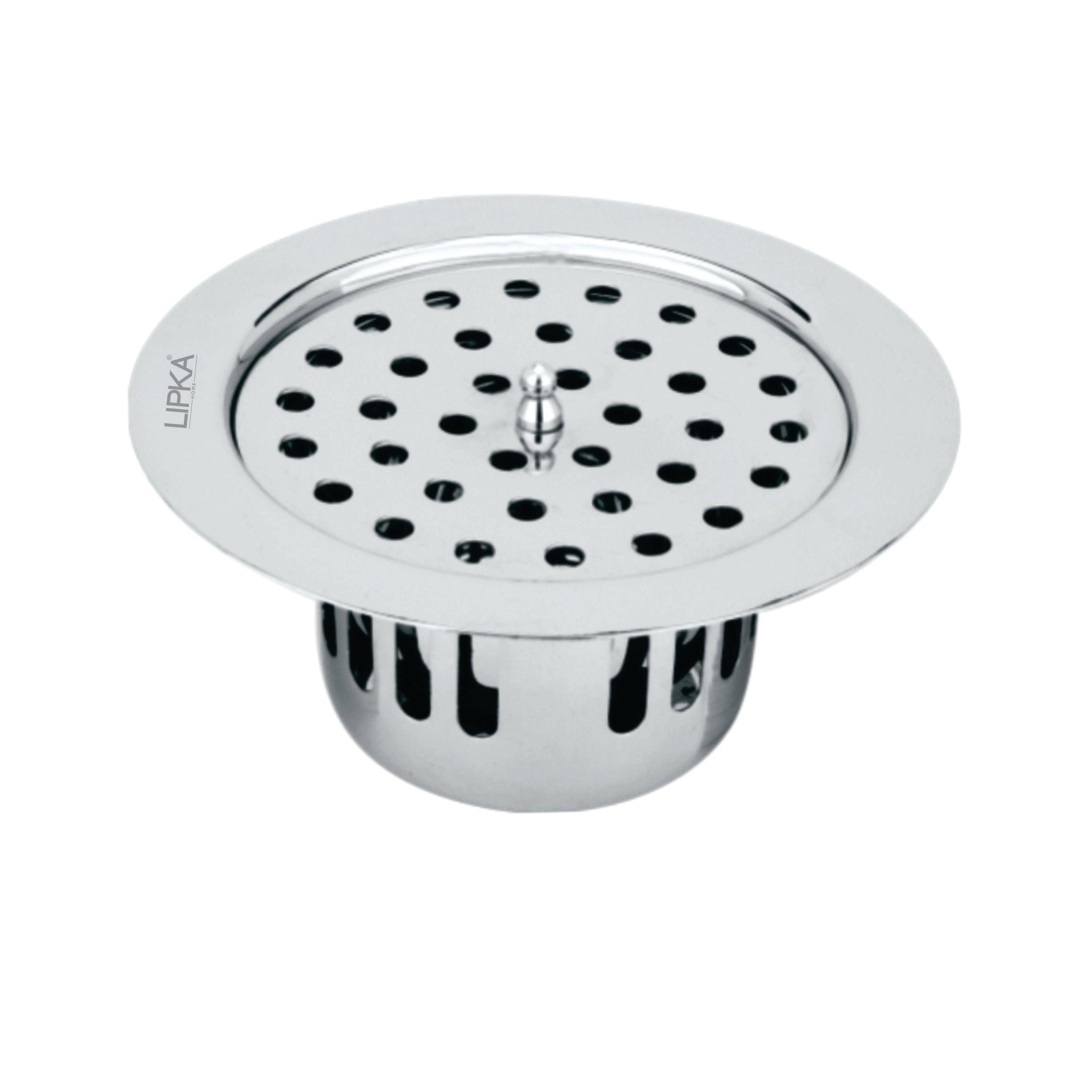Round Flat Cut Floor Drain (5.5 inches) with Cockroach Trap & Lid