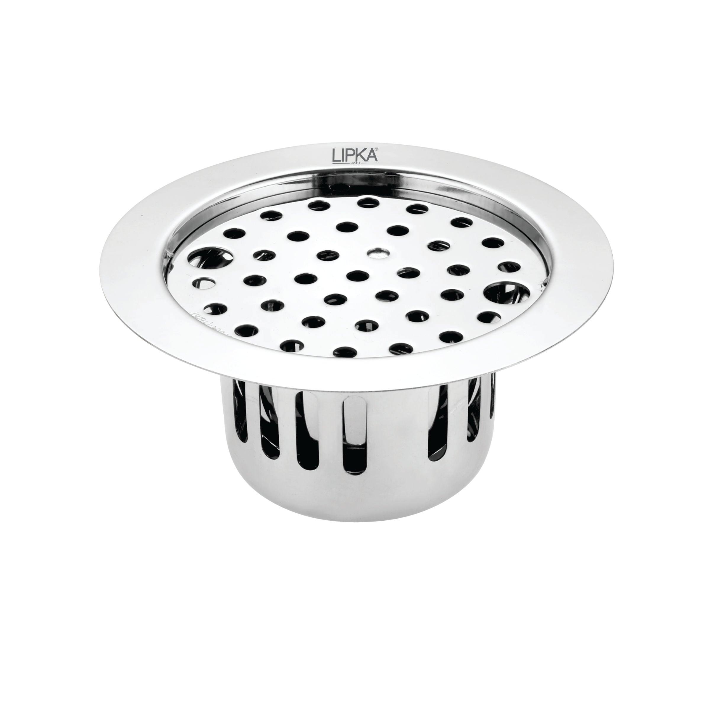 Round Flat Cut Floor Drain (5.5 inches) with Lock & Cockroach Trap