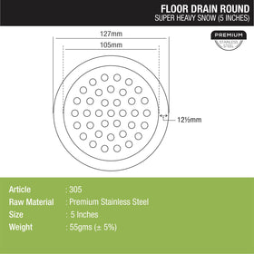 Super Heavy Snow Round Floor Drain (5 inches) - LIPKA - Lipka Home