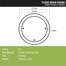 Sweep Out Round Floor Drain (5 inches) - LIPKA - Lipka Home