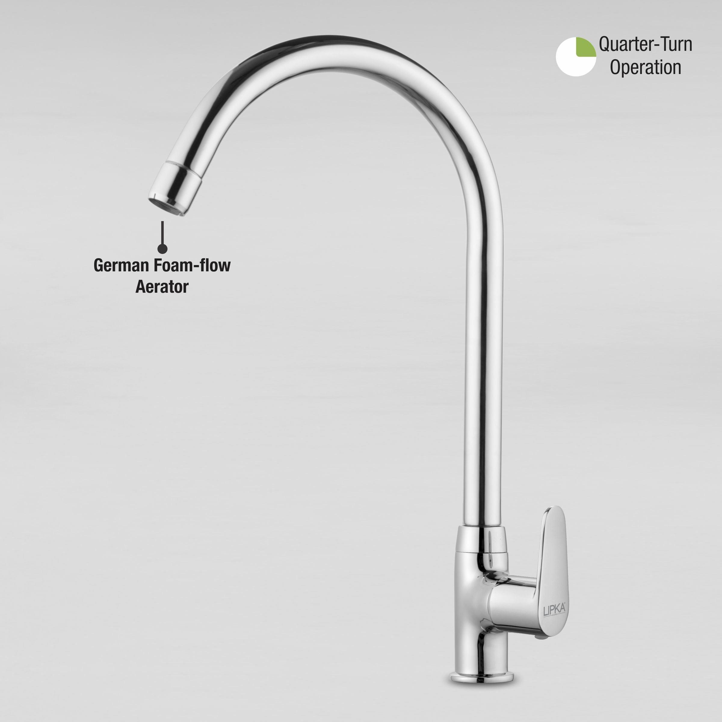 Virgo Swan Neck with Large (20 Inches) Round Swivel Spout Faucet with quarter turn operation