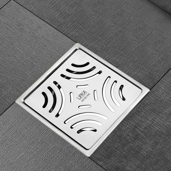 Purple Exclusive Square Flat Cut Floor Drain (5 x 5 Inches) with Cockroach Trap - LIPKA - Lipka Home
