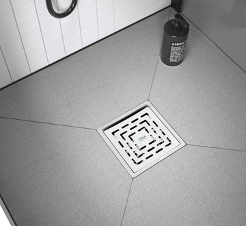 Orange Exclusive Square Flat Cut Floor Drain (5 x 5 Inches) - LIPKA - Lipka Home