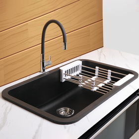 Black Quartz Single Bowl Kitchen Sink (31 x 19 x 9 Inches) - LIPKA - Lipka Home