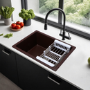 Choco Brown Quartz Single Bowl Kitchen Sink (24 x 18 x 9 Inches) - LIPKA - Lipka Home
