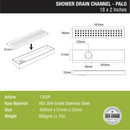 Palo Shower Drain Channel 304-Grade (18 x 2 Inches) - LIPKA - Lipka Home