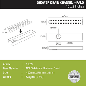 Palo Shower Drain Channel 304-Grade (18 x 2 Inches) - LIPKA - Lipka Home
