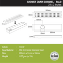 Palo Shower Drain Channel 304-Grade (24 x 2 Inches) - LIPKA - Lipka Home