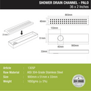 Palo Shower Drain Channel 304-Grade (36 x 2 Inches) - LIPKA - Lipka Home