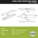 Marble Insert Shower Drain Channel (36 x 2 Inches) - LIPKA - Lipka Home
