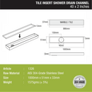 Tile Insert Shower Drain Channel (40 x 2 Inches) - LIPKA - Lipka Home