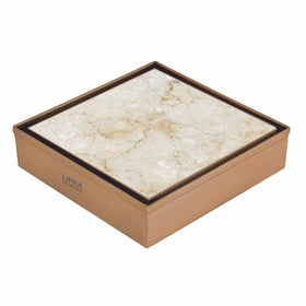 Tile Insert Square Floor Drain - Antique Copper (4 x 4 Inches) - LIPKA - Lipka Home