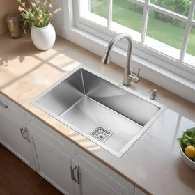 Handmade Single Bowl 304-Grade Kitchen Sink (32 x 18 x 10 Inches) - LIPKA - Lipka Home
