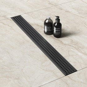 Palo Shower Drain Channel - Black (12 x 5 Inches) - LIPKA - Lipka Home