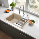 Sand Choco Quartz Single Bowl Kitchen Sink (24 x 18 x 9 Inches) - LIPKA - Lipka Home