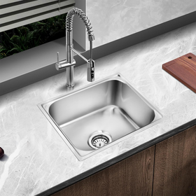 Square Single Bowl 304-Grade Kitchen Sink (22 x 18 x 8 Inches) - LIPKA - Lipka Home