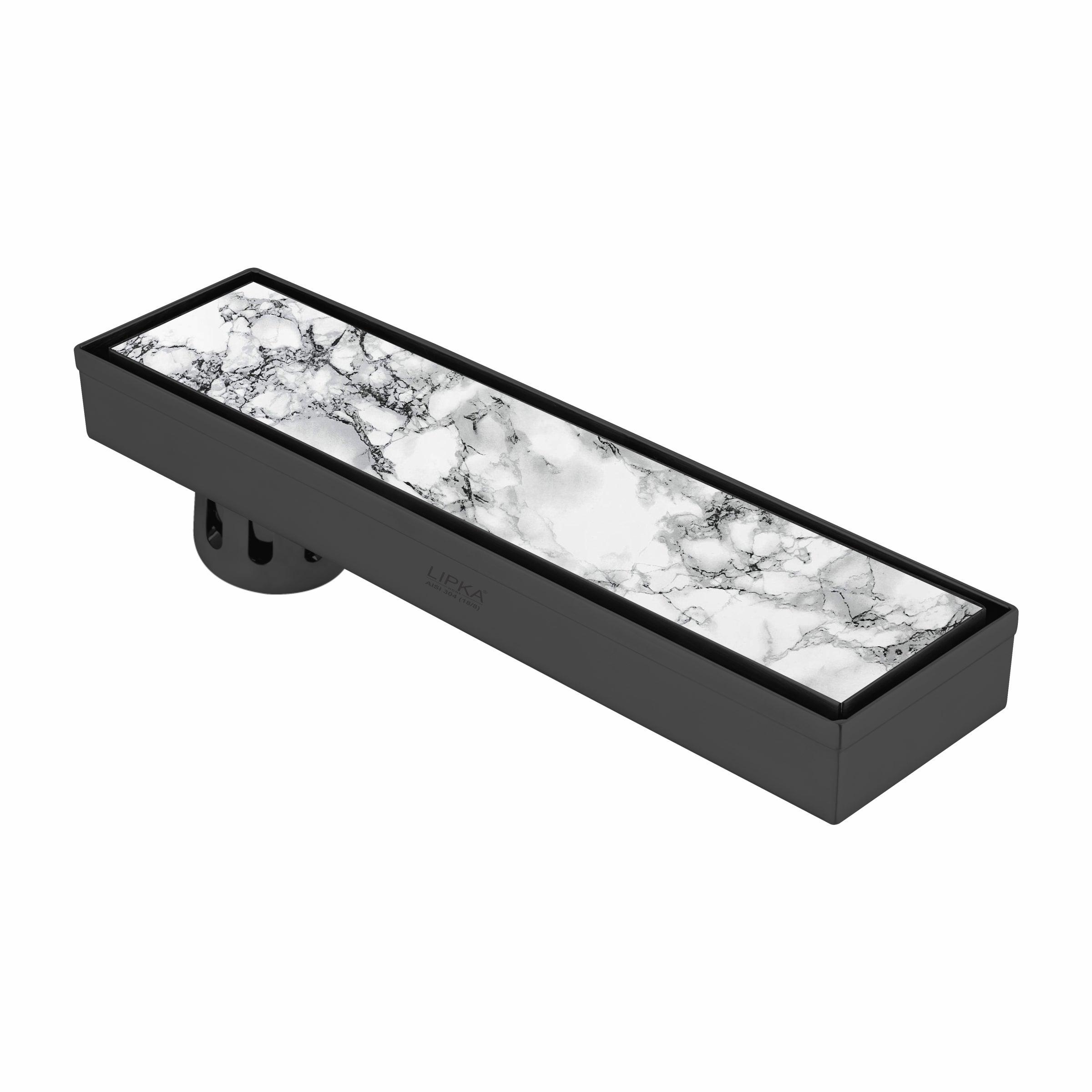 Marble Insert Shower Drain Channel - Black (24 x 3 Inches)