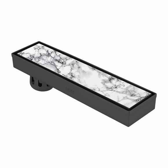 Marble Insert Shower Drain Channel - Black (24 x 3 Inches) - LIPKA - Lipka Home
