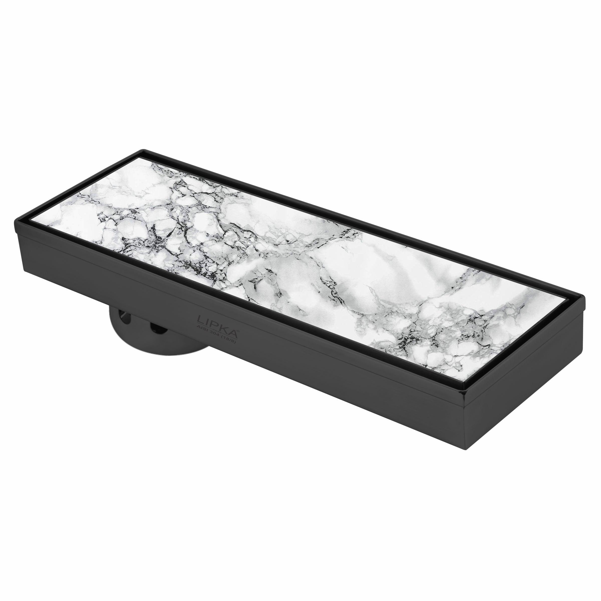 Marble Insert Shower Drain Channel - Black (18 x 4 Inches) - LIPKA - Lipka Home