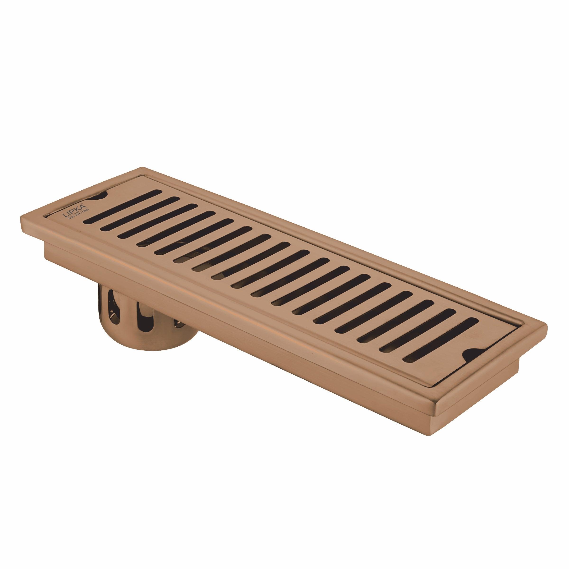 Vertical Shower Drain Channel - Antique Copper (12 x 4 Inches) - LIPKA - Lipka Home