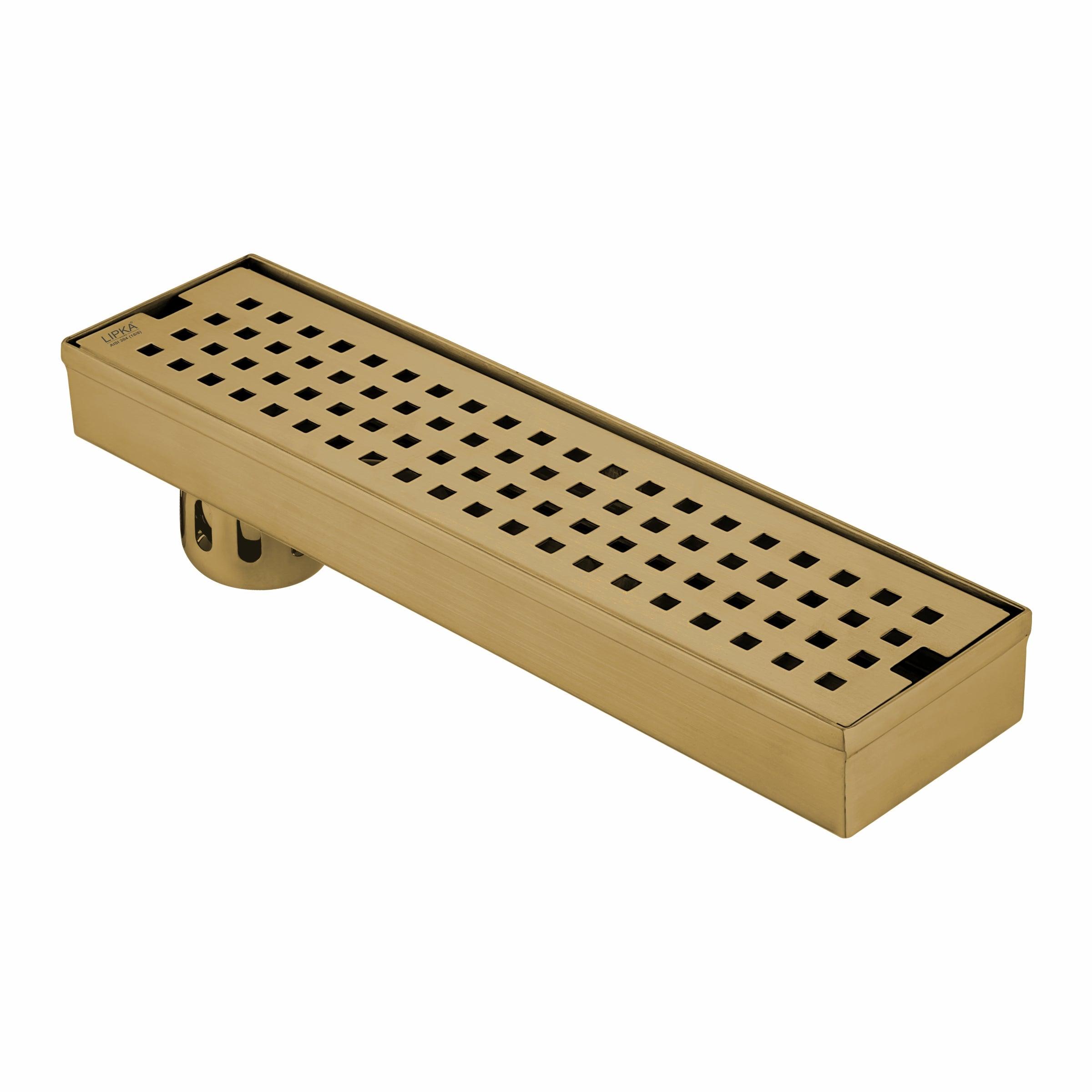 Palo Shower Drain Channel - Yellow Gold (24 x 3 Inches) - LIPKA - Lipka Home