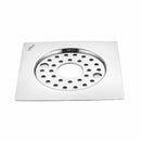 Eon Square Flat Cut Floor Drain with Plain Jali, Lock and Hole (6 x 6 Inches) - LIPKA - Lipka Home