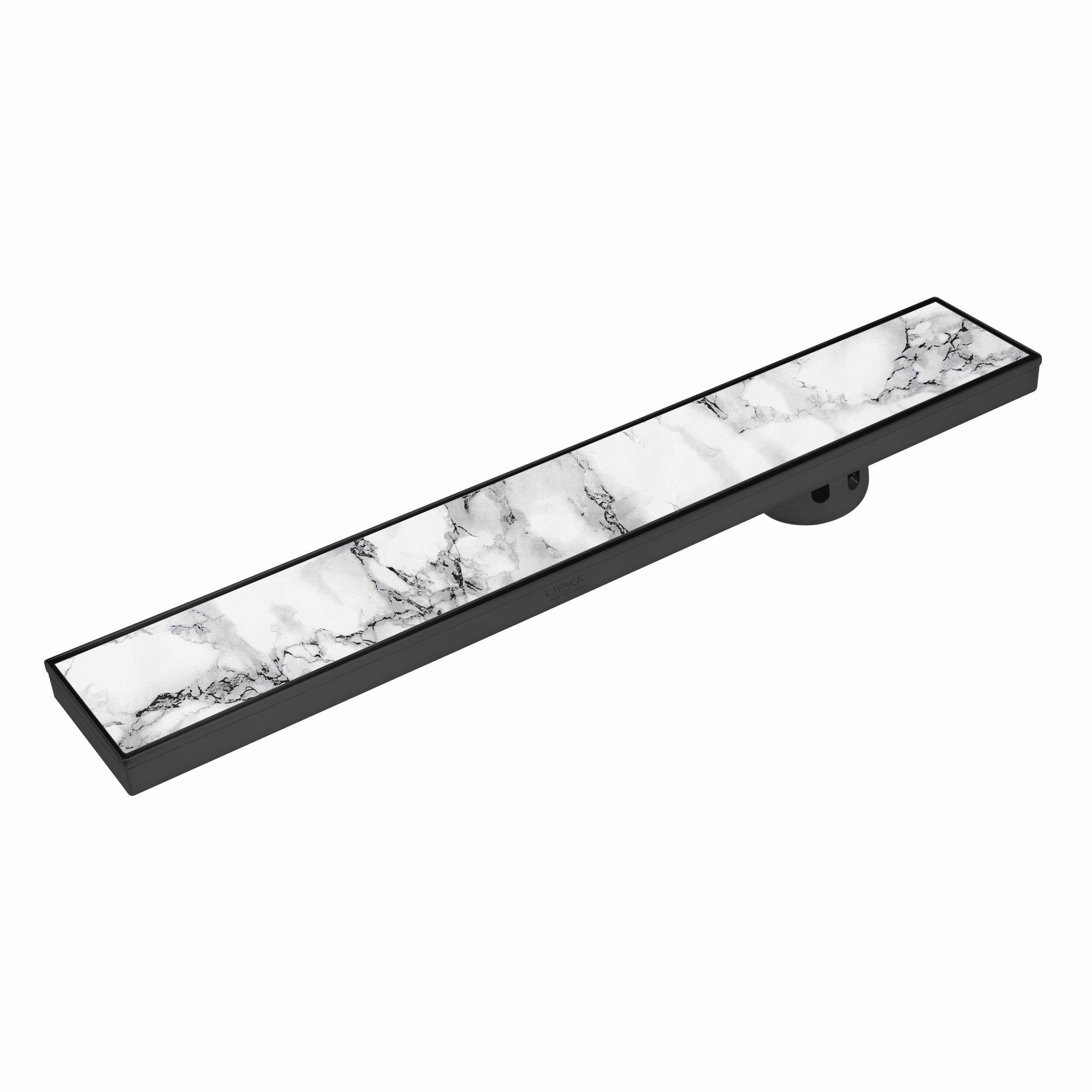 Marble Insert Shower Drain Channel - Black (36 x 4 Inches) - LIPKA - Lipka Home